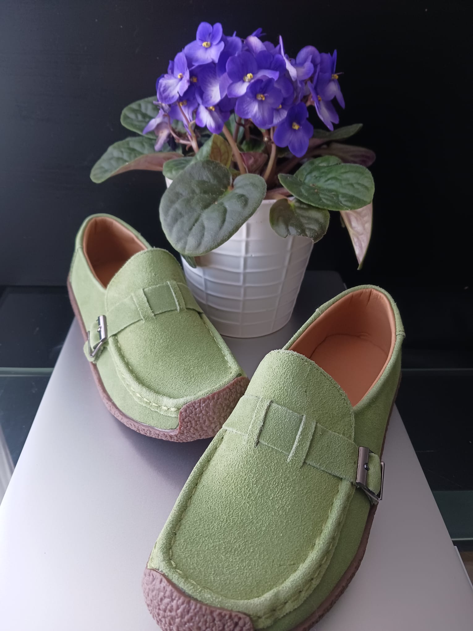 Leather Loafers for Women | Soft Wedge Slip‑On Walking Shoes | Anti‑Slip Shoes